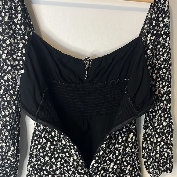 Reformation Rue Maria Black and White Floral Mini Dress - Picture 8 of 12
